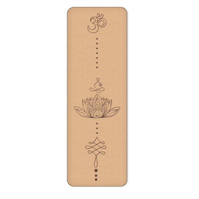 China Yoga Fitness trainning Non-slip Line Cork Yoga Mat Eco-friendly Natural Mat Fitness Mats Custom Strip Cork Yoga Position for sale