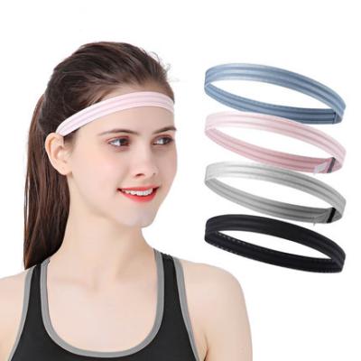 China Athletic Sports Slim Elastic Headbands Hair Bands With Non Slip Silicone Grip for sale