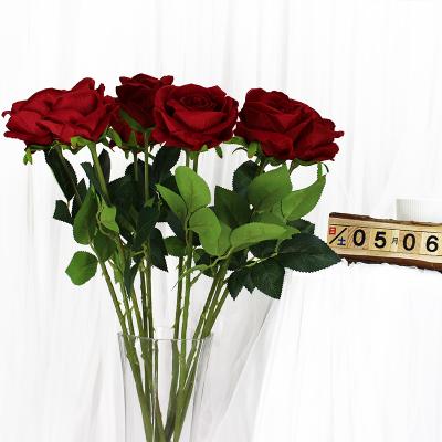 China Real Romantic Preserved Rose Artificial Flower Rose Wedding Home Party Deco Flocking Material for sale