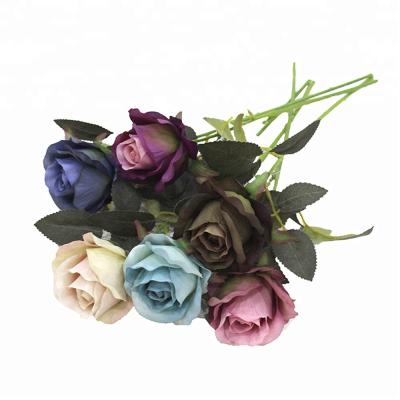 China Beautiful Beautiful Colorful Artificial Rose Flowers Real Touch Artificial Rose Flower for sale