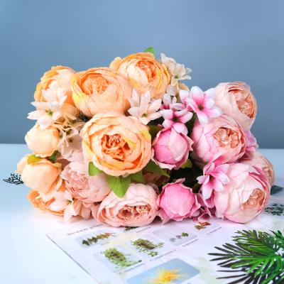 China New design artificial flower silk peony natural popular touch products for home decoration and wedding for sale