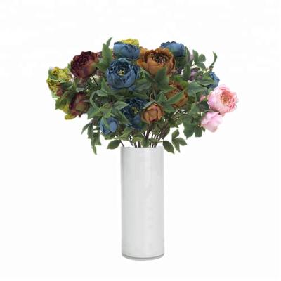 China Environmental Friendly Artificial Flower Bouquet Decoration Silk Peony Flower for sale