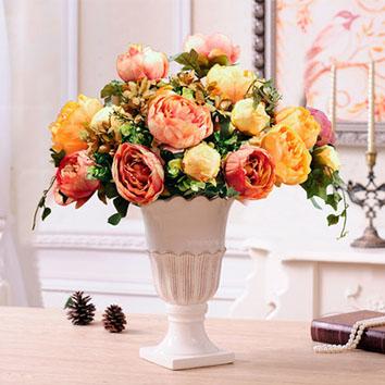 China Hot Sale Artificial Flower Peony Flower Bouquet Peony Silk Flower 6heads Artificial Peony Flower Tabletop Beautiful Peony for sale