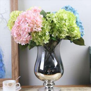 China Modern Silk Hydrangea Flowers Artificial Preserved Hydrangea For Hotel Wedding Home Decor for sale