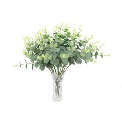 China Silk+plastic factory direct eucalyptus leaves flower artificial wedding artificial plants wholesale for sale