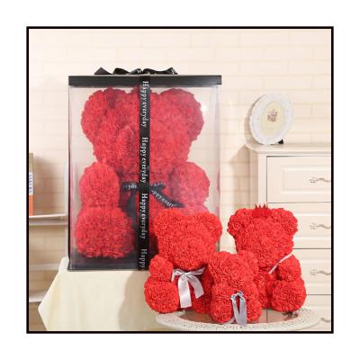 China Natural Touch Best Selling 25CM PE Foam Hot Selling Teddy Bear Rose Flower For Valentine's Day For Christmas Rose Bear for sale