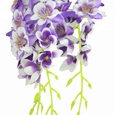 China Wedding Artificial Wisteria Silk Flower Wisteria Wall Hanging Flower Vine for sale