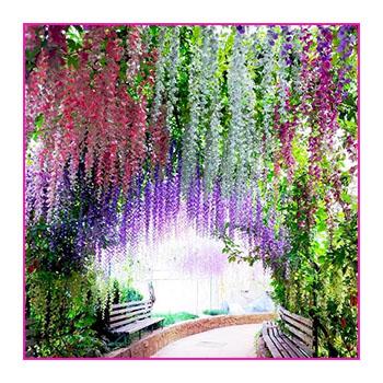 China Wedding High Quality Artificial Wisteria Flowers Wisteria Vines Beautiful Hanging Flower for sale