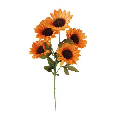 China 2021 Autumn New Style Silk Artificial Sunflower Hot Selling Flower For Home Decoration for sale