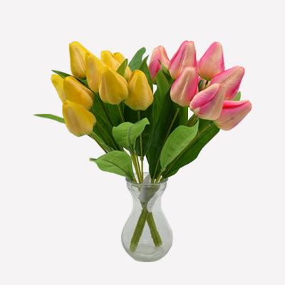 China 2019 Lusia Wedding Party Tianjin News Artificial Tulip Flower Group Decoration 9 Flower Heads for sale