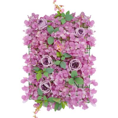 China Wholesale cheap silk flower wall backdrop of beautiful colorful lusiaflower for wedding decoration for sale