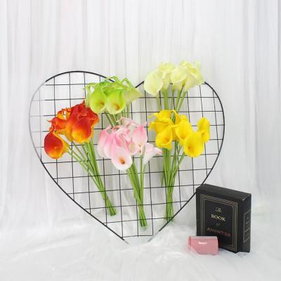 China 2022 New Design PU Real Touch Calla Lilies Artificial Flower Mini Real Touch Calla Lily Colorful Flower PU For Wedding DIY Bouquet for sale