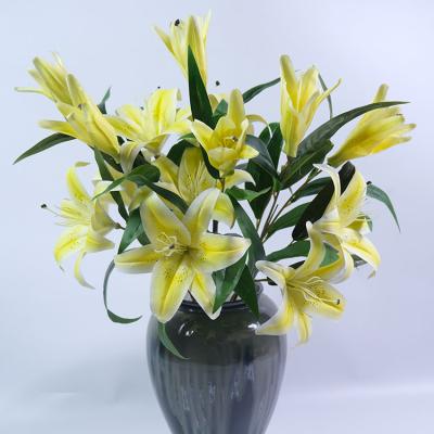 China Wholesale Bulk Decoration Real Touch Artificial Lily Lily Flower 3D Lily Decoration Tropical Flower for sale