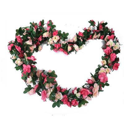 China Artificial Pink Rose Ivy Vines Flower Vines Decorations for Hotel Home Decoration for sale