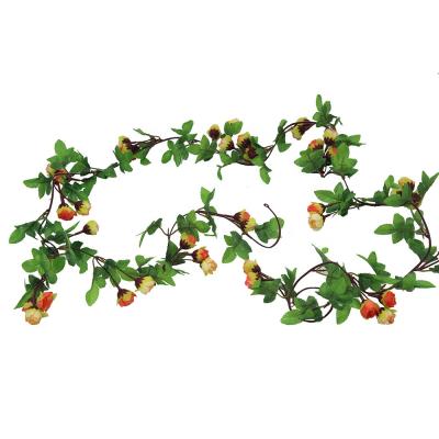 China 2019 Tianjin Lusia Aritificial Rose Ivy Vines Artificial Silk Flower Garland Flower Vine for sale