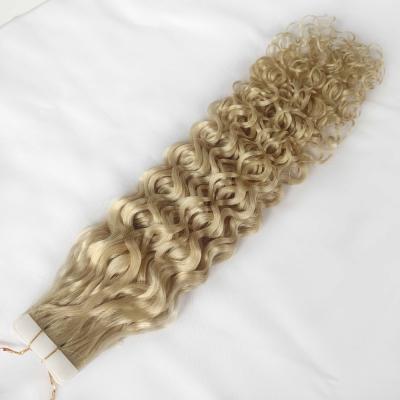 China China Factory Silky Straight Double Wave Custom Pulled Tape In Hair Extensions Products Best Selling Water Wave Hair Extension for sale