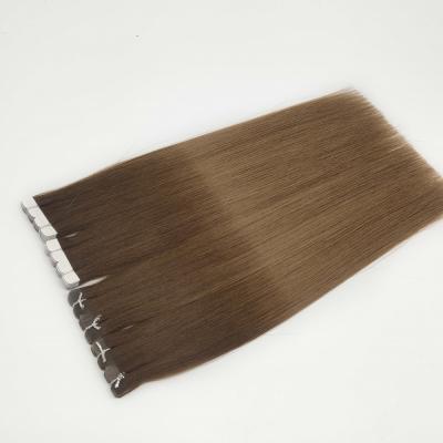 China Good Quality Silky Straight Wholesale Russian Human Hair Double Wave 100 Pulled Hair Extension Remy Hair Extention Tape In for sale