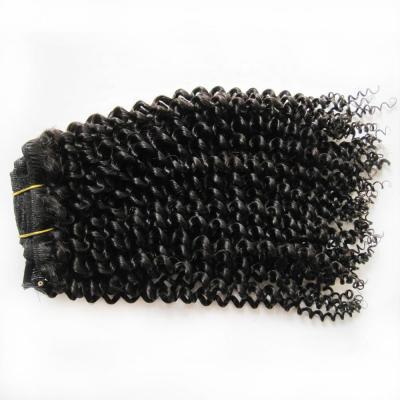 China Full Head Double Maker Afro Kinky Curly Hair Clip Ins Real Natural Indian Curly Drawn Hair Extensions Wholesale for sale