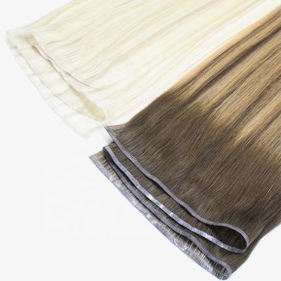 China Pulled Virgin Hair Supplier Silky Straight Russian Double Wave Raw Cuticle Aligned Flat Hair Weft for sale