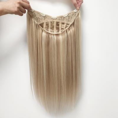 China Silky Straight Wave Factory Customized Machine Weft One Piece Clip In Half Wig Indian Remy Human Hair for sale