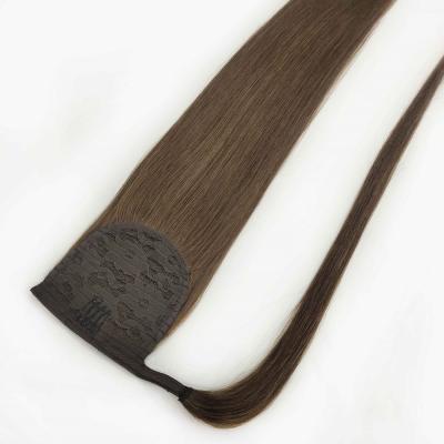 China Factory Wholesale Heze Silky Straight Wave Wrap Around Virgin Remy Human Hair Ponytails Extension for sale