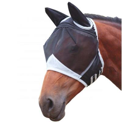 China Durable Horse Mesh Fly Mask With Ear Holes Horse Head Cover Coat for sale