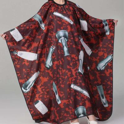 China Newest Hair Salon Barber Shop Cutting Cape Printed Barber Capes Hairdressing Capes Hair Apron Factory for sale