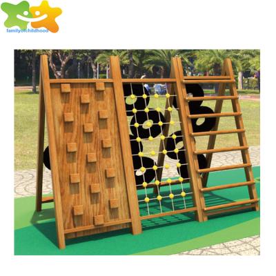 China Guangzhou Wooden Climbing Frame Wooden Kids Outdoor Climbing Wall for sale