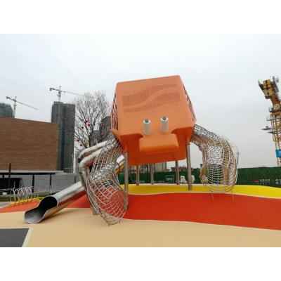 China Wooden Outdoor Playground Theme Park Kids Outdoor Community Hotel Crab Shape Fiberglass Adult Slide For Sale for sale