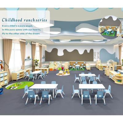 China Wholesale Plastic Modern Kindergarten Classroom Kids Table And Chair Guard Kids School Furniture Sets for sale