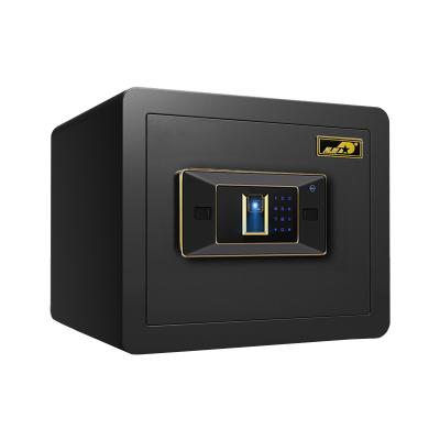 China Kaer Small Safes Home Black Luxury Smooth Fingerprint Digital Bank Office Hotel Safe Box With Internal Light Security Steel Home Safe Box for sale