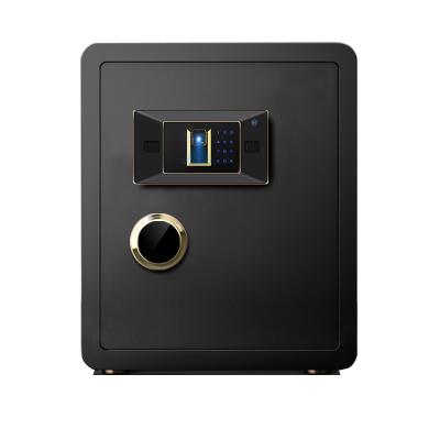 China Kaer Bank Office Hotel Medium Black Safe Box Home Security Biometric Safe Box with Digital Keypad and Key Lock Fingerpint Safe Box for sale