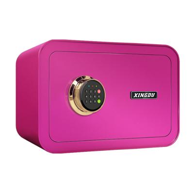 China Hotel Office Bank Kaer Home Build Hidden With Pink Color Electronic Safe Steel Safe Box Pink Lock Digital Securit Hotel Office Bank Home Cardboard Box for sale