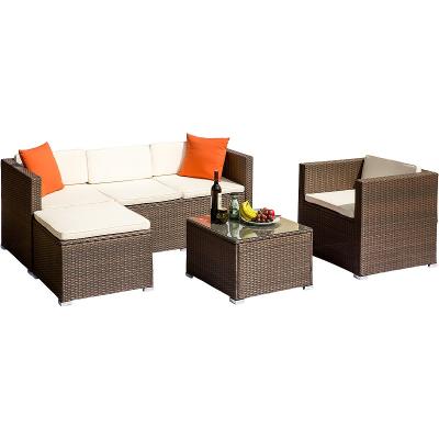 China Modern Outdoor Pool Furniture Corner Rattan Patio Living Room Wicker Sofa Set Garden Sofas Swimming for sale