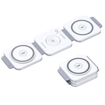 China Mobile phone.watch.earphone three in one 22.5W charger radio 3in1 foldable wireless magnetic charging station for sale