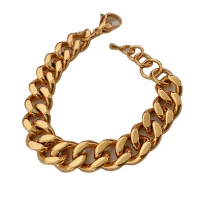 China Latest Designs Fashion TRENDY Hip Pop Personalized Stainless Steel Link Chain Bracelet Jewelry For Women Klein Jewelry for sale