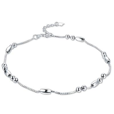 China Trency Anklet Silver Round Beads Simple Zodiac Anklet For Women Fashion Klein Chain Jewelry for sale