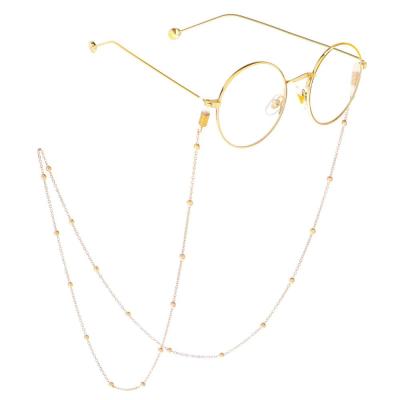 China Copper Initial Copper Gold Plated Glasses Chain New Design Glasses Chain Women's Styles Klein Jewelry for sale