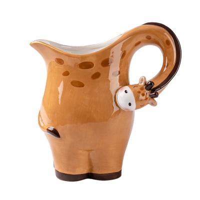 China Wholesale Price Fashion Design Water Kettle Porcelain Water Stocked Ceramic Kettle With Handle For Kids Gift for sale