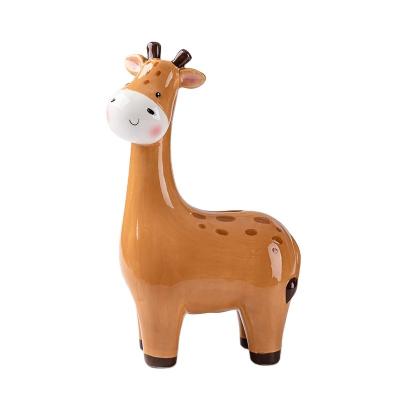 China Cion bank wholesale hot sale giraffe shaped piggy bank porcelain ceramic piggy bank for kids gift for sale