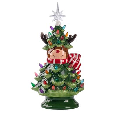 China Unique and New 2021 Custom Christmas Figurine Christmas Reindeer with Christmas Tree Ornament for sale