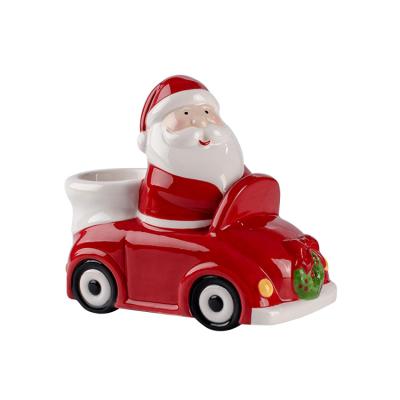 China Eco-friendly Modern Decorative for Car and Dining Table Christmas Santa Shaped Candle Holder for sale