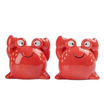 China Sustainable Creative Customized Logo Mini Crab Shape Salt And Pepper Shaker for sale