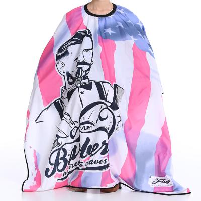 China Waterproof Wholesale Custom Printed Professional Barber Shop Polyester Cape Barber Apron for sale