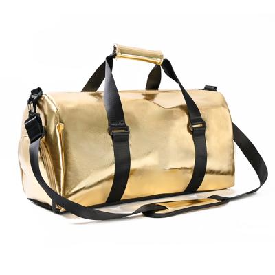 China Travel bag with cable-stayed cosmetic waterproof usb charger bag gold printing portable luggage travel bag for sale