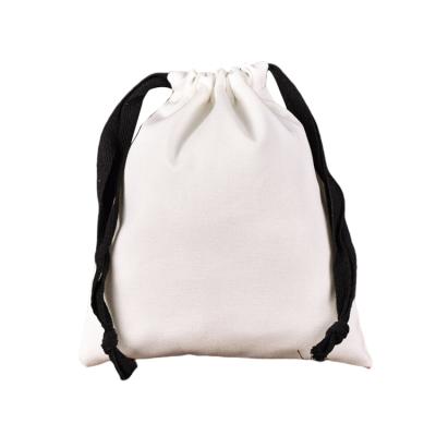 China Customized Customized Daily Shopping Bag Cotton Drawstring Rice White Simple Storage Pouch Bag Eco-friendly for sale