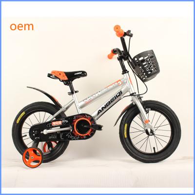 China Gewone pedalen van staal 14 inch kinderfiets met trainingswielen Te koop