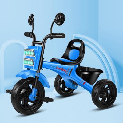 China Red Steel Frame Child Tricycle With Coaster Brake 3 Wheel with music for sale