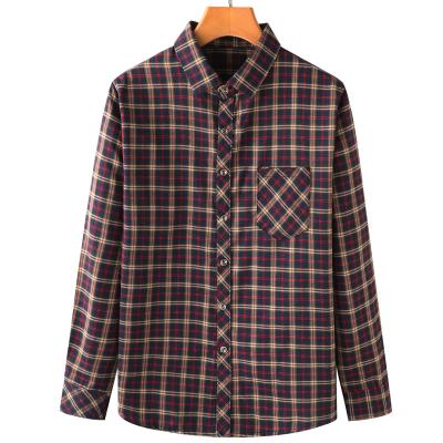 China High Quality Fashion Autumn and Winter Vintage Flannel Breathable Causal Shirt Plus Size Men's Shirts for sale