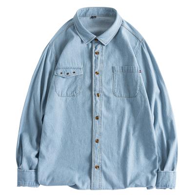 China Sustainable Spring And Solid Autumn Casual Shirt Pure Cotton Denim Shirt Men'S Shirt for sale